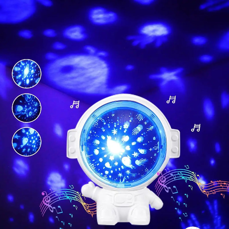 Mini Projetor Astronauta Galaxia para Home Decoração Musica De Criança Quarto Céu Estrelado Galaxy Ws-8805
