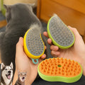 Escova a vapor para cão e gato, pulverizador elétrico para massagem, pet grooming ferramenta, 3 em 1 pente de massagem