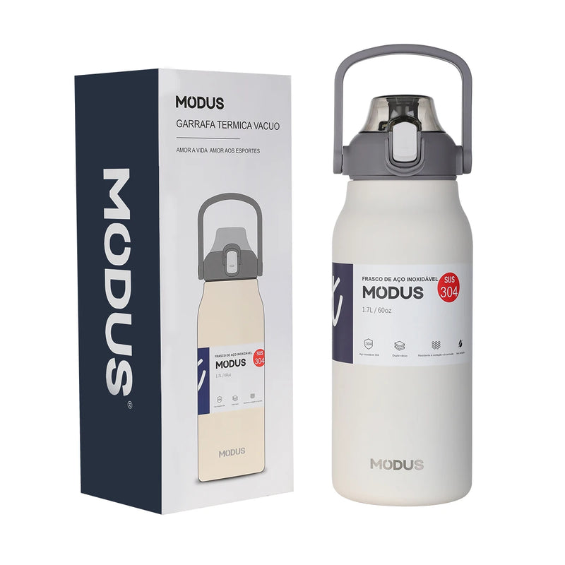 Garrafa térmica de aço inoxidável de grande capacidade com canudo, academia de acampamento ao ar livre 800ml/1700ml