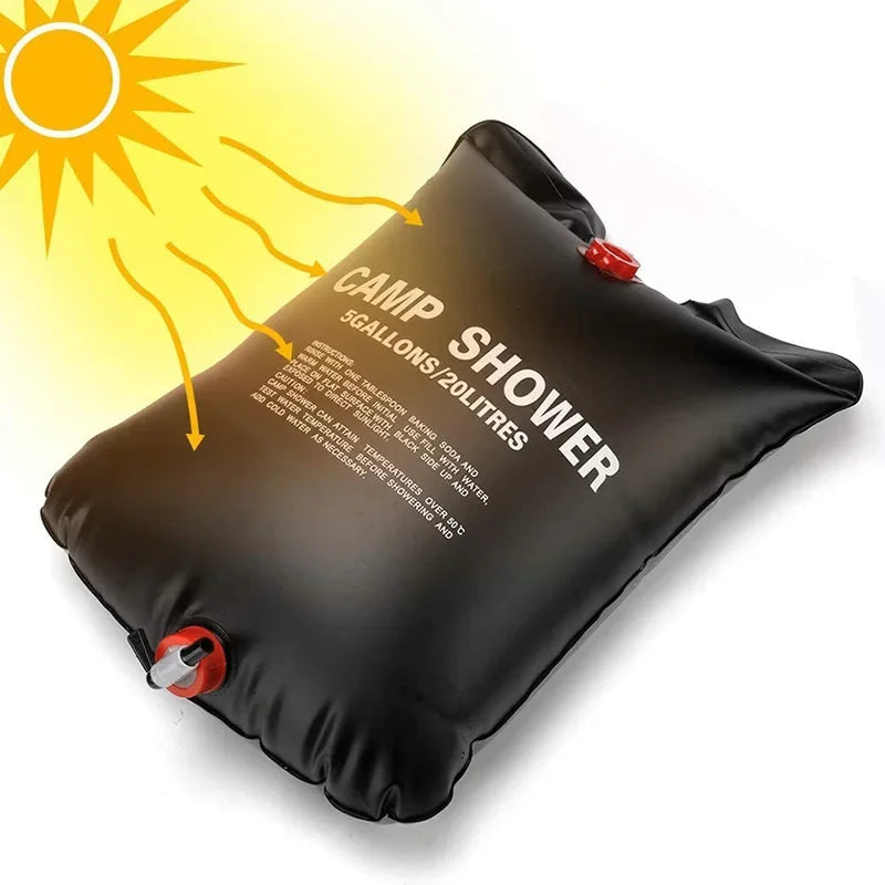 Bolsa de banho solar dobrável para áreas externas de 20/40L