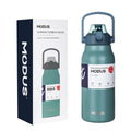Garrafa térmica de aço inoxidável de grande capacidade com canudo, academia de acampamento ao ar livre 800ml/1700ml