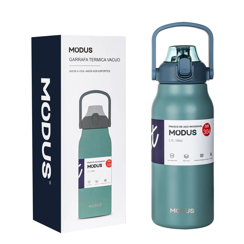 Garrafa térmica de aço inoxidável de grande capacidade com canudo, academia de acampamento ao ar livre 800ml/1700ml