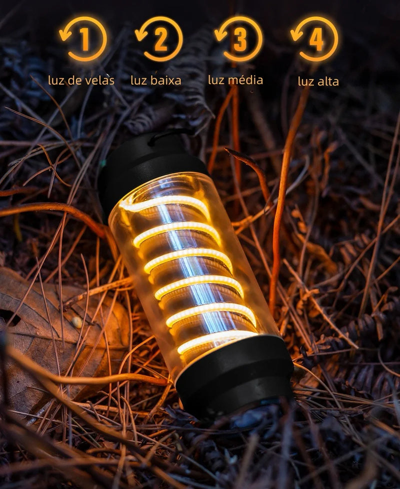 Mini luz de acampamento LED portátil ultraleve à prova d'água e recarregável BASK