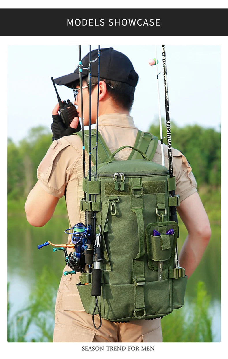 Mochila tática para pesca, caça, camping, trekking e viagens ao ar livre