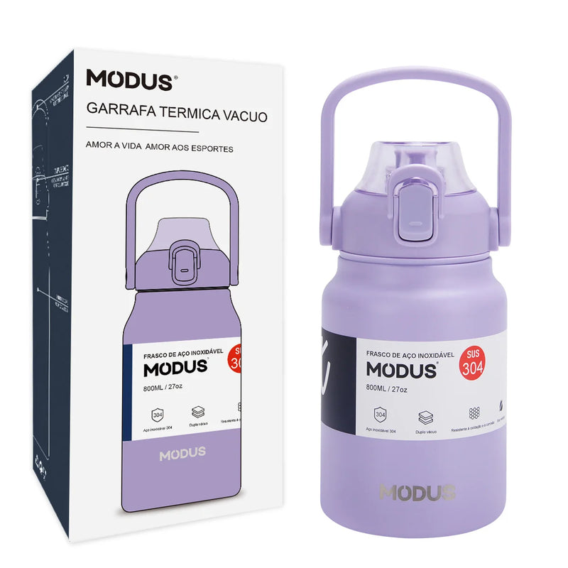 Garrafa térmica de aço inoxidável de grande capacidade com canudo, academia de acampamento ao ar livre 800ml/1700ml