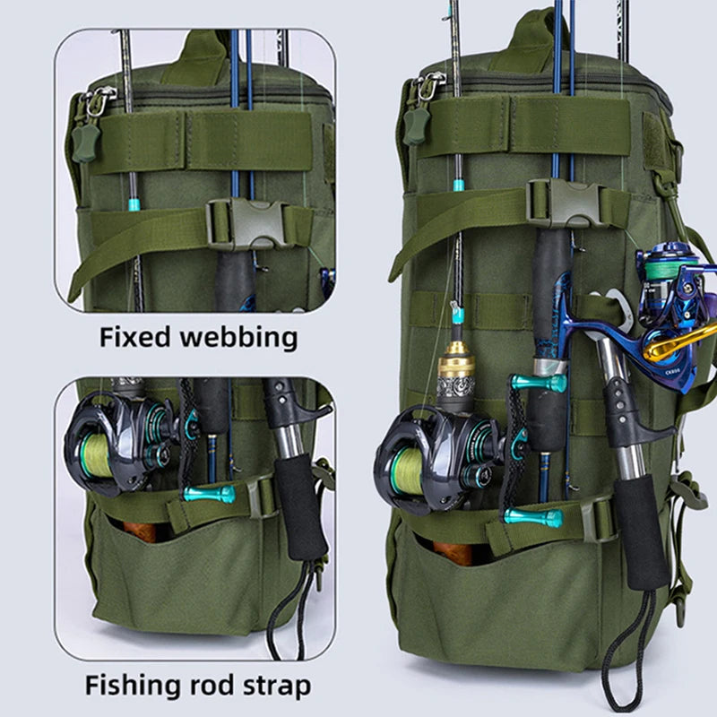 Mochila tática para pesca, caça, camping, trekking e viagens ao ar livre