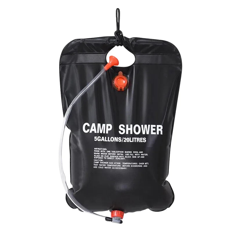Bolsa de banho solar dobrável para áreas externas de 20/40L