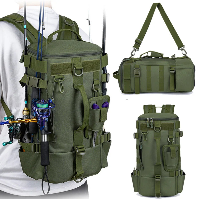 Mochila tática para pesca, caça, camping, trekking e viagens ao ar livre