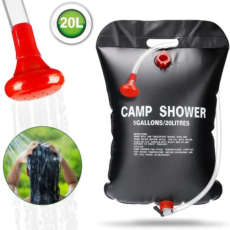 Bolsa de banho solar dobrável para áreas externas de 20/40L