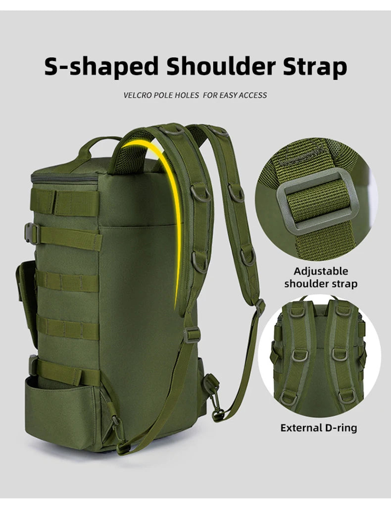 Mochila tática para pesca, caça, camping, trekking e viagens ao ar livre
